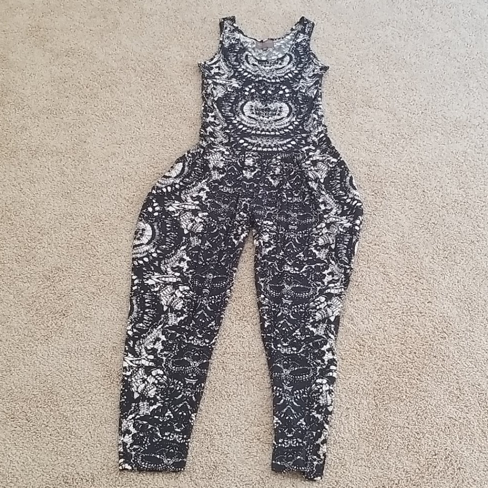 Bel Kazan Size S Black Combo Sleeveless Jumpsuit